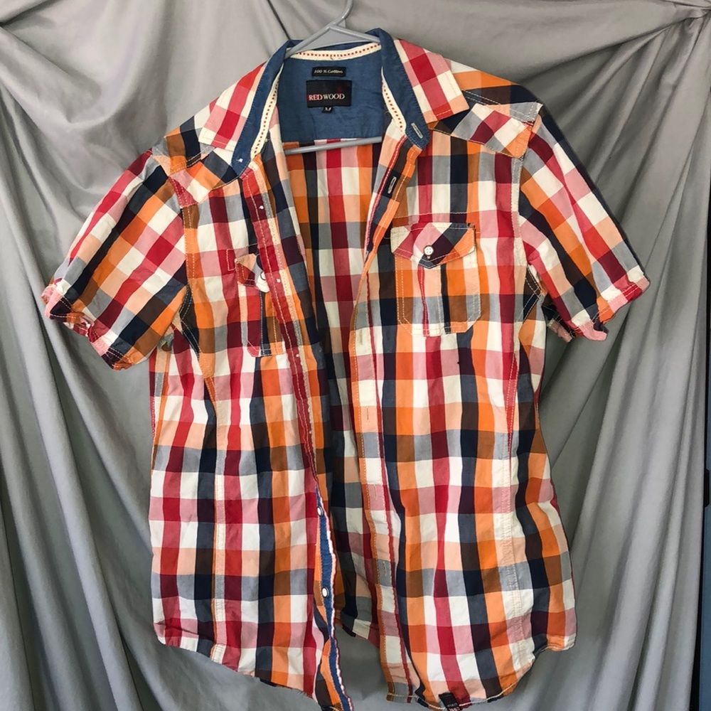 Men’s Redwood plaid button down shirt